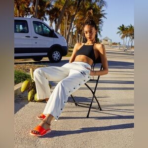 NIKE Sportswear Snap Archive Pants with Breakaway Style Size Small White & Black